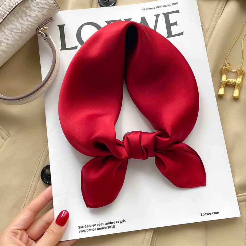 BCHICU Red Color Scheme 50cm*50cm 100% Small Square Silk Scarf Neckerchiefs&Bandana