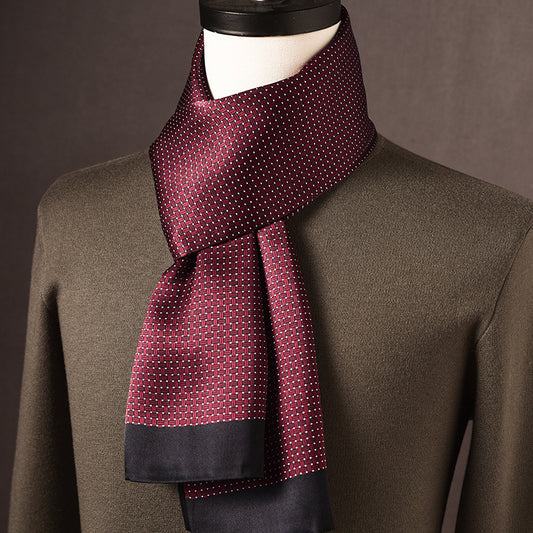 BCHICU 100% Mulberry Silk High-end Men's Scarf 160cm*26cm : Versatile Long Business Scarf for Spring, Autumn, and Winter — Perfect Gift for Boyfriend
