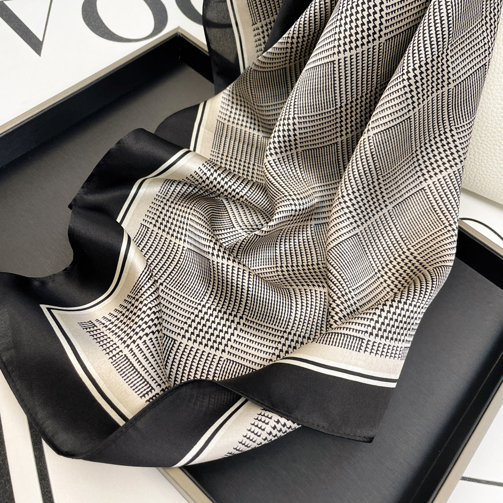 BCHICU Stripes 66cm*66cm 100% Silk Small Square Scarf Small Neckerchief with Suit