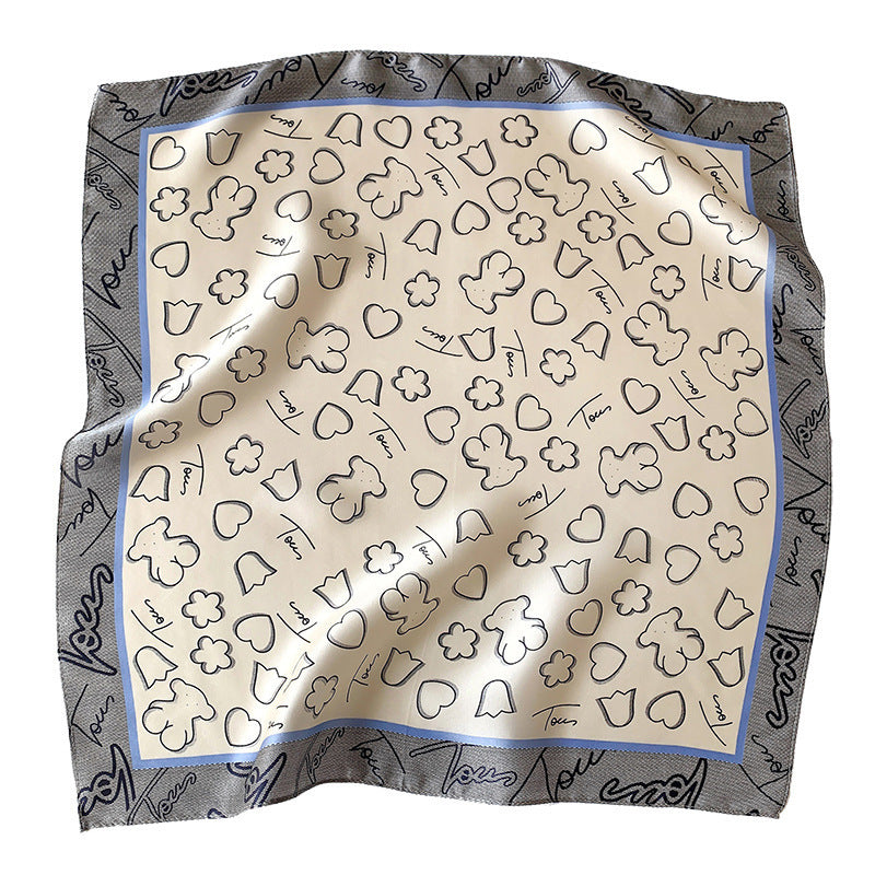 BCHICU 53cm*53cm 100% Small Square Silk Scarf Neckerchiefs&Bandana