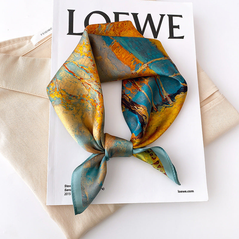BCHICU 53cm*53cm 100% Small Square Silk Scarf Neckerchiefs&Bandana