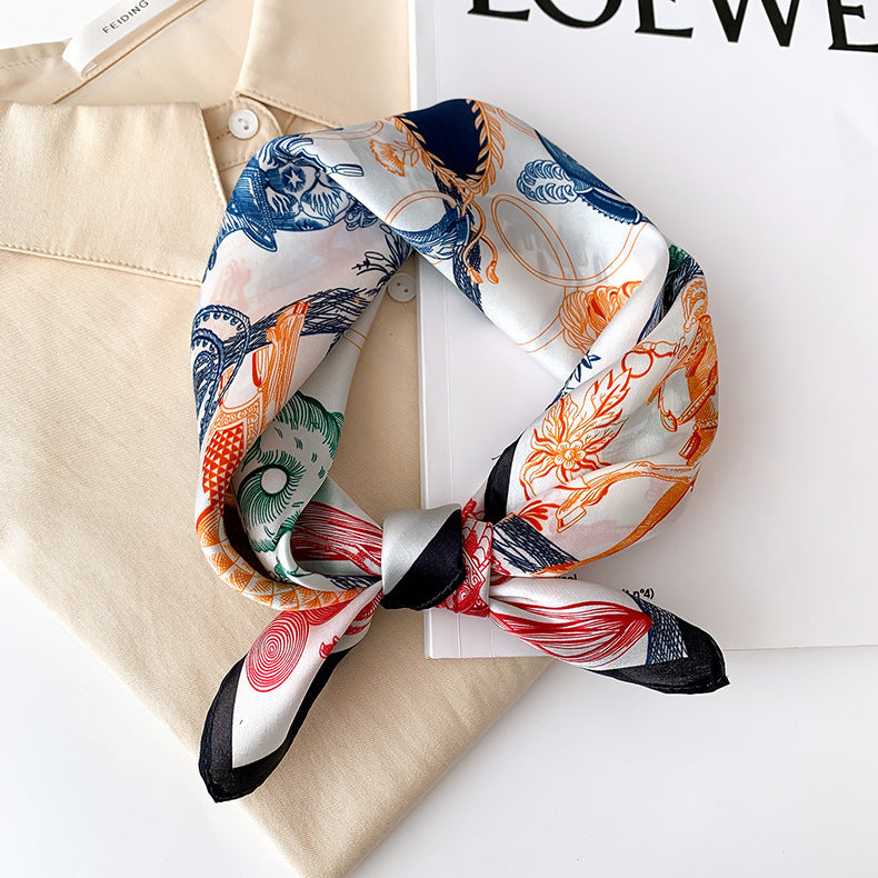 BCHICU 53cm*53cm 100% Small Square Silk Scarf Neckerchiefs&Bandana