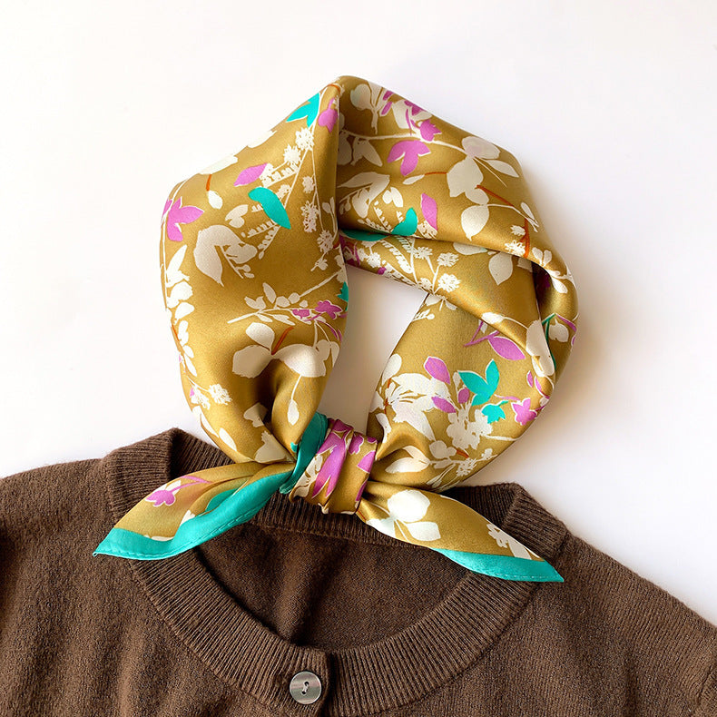 BCHICU 53cm*53cm 100% Small Square Silk Scarf Neckerchiefs&Bandana