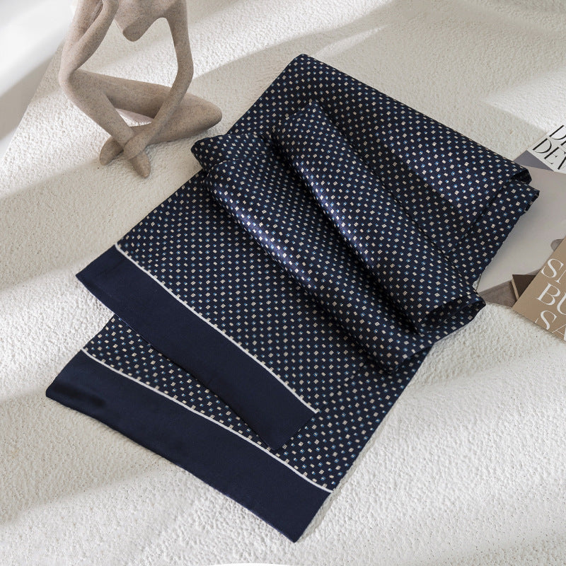 BCHICU 100% Mulberry Silk Men's Business Neckerchief 160cm*25cm Fashion Commuting Versatile Scarf