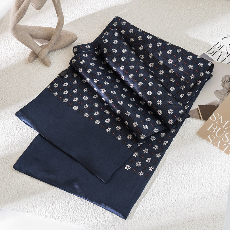 BCHICU 100% Mulberry Silk Men's Business Neckerchief 160cm*25cm Fashion Commuting Versatile Scarf