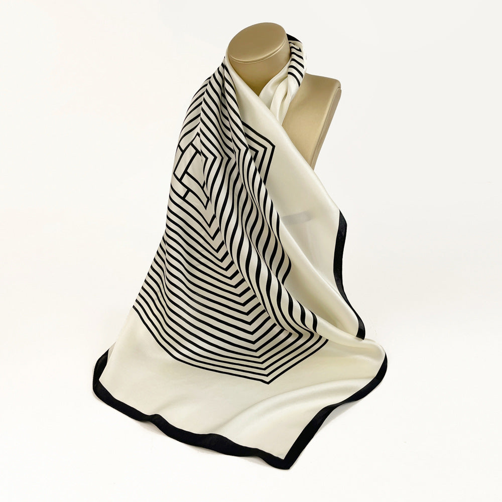 BCHICU Stripes 66cm*66cm 100% Silk Small Square Scarf Small Neckerchief with Suit