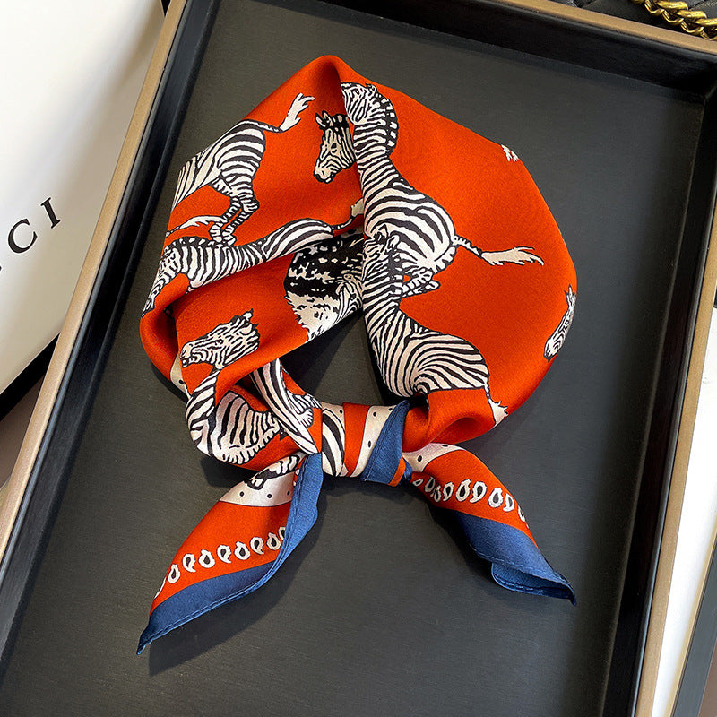 BCHICU Red Color Scheme 50cm*50cm 100% Small Square Silk Scarf Neckerchiefs&Bandana