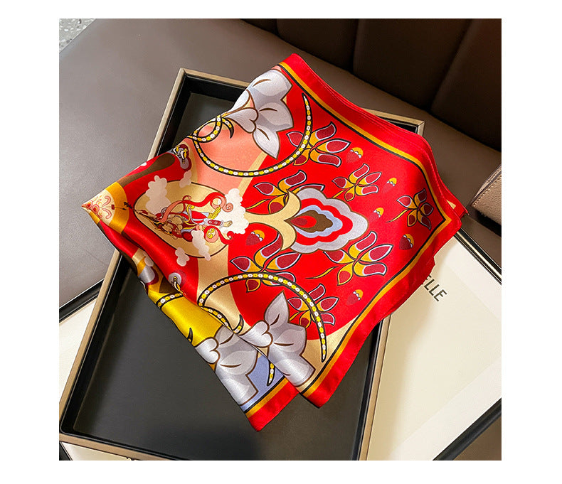 BCHICU Red 53cm*53cm 100% Small Square Silk Scarf Neckerchiefs&Bandana