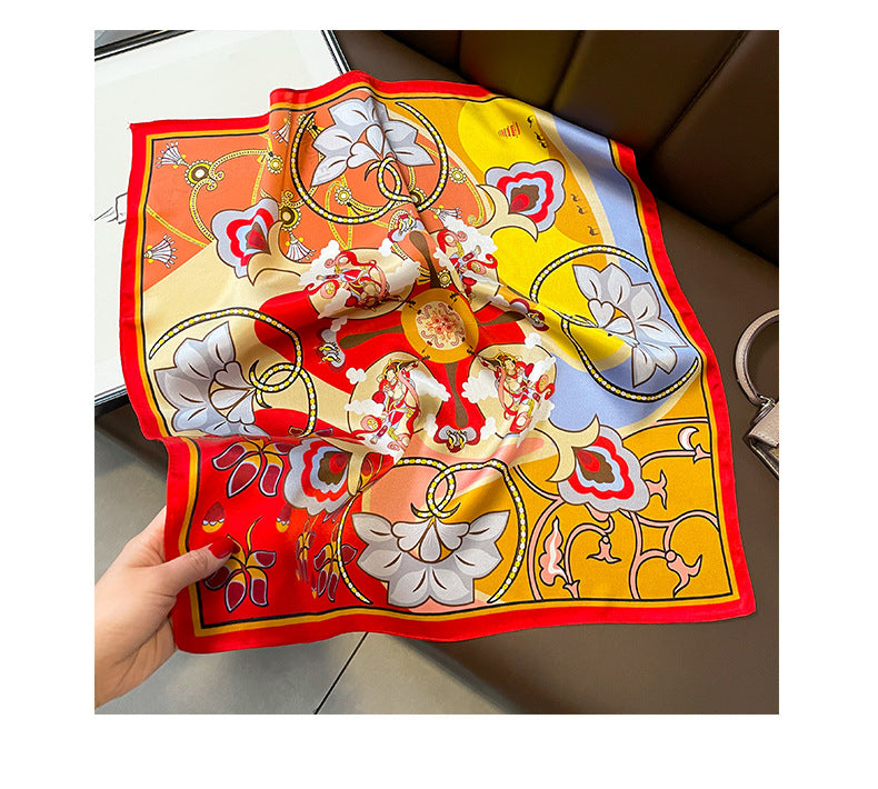 BCHICU Red 53cm*53cm 100% Small Square Silk Scarf Neckerchiefs&Bandana