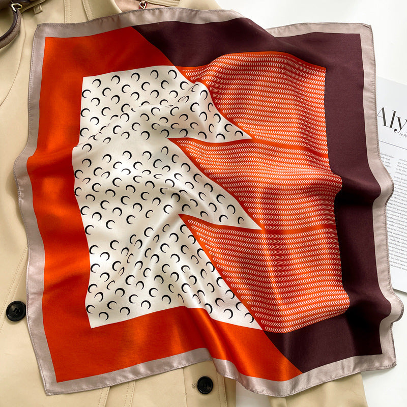 BCHICU Red Color Scheme 50cm*50cm 100% Small Square Silk Scarf Neckerchiefs&Bandana