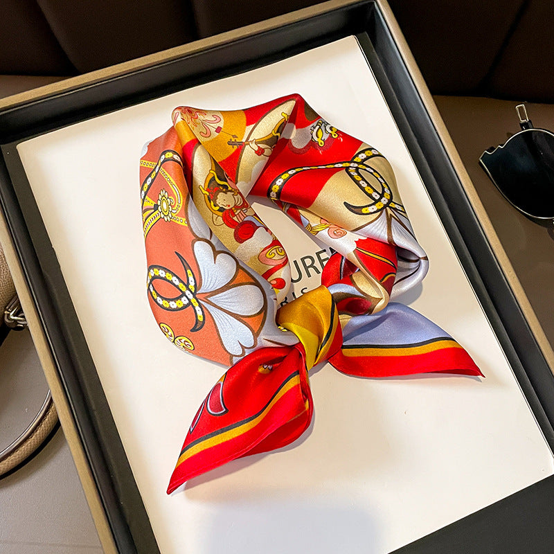 BCHICU Red 53cm*53cm 100% Small Square Silk Scarf Neckerchiefs&Bandana