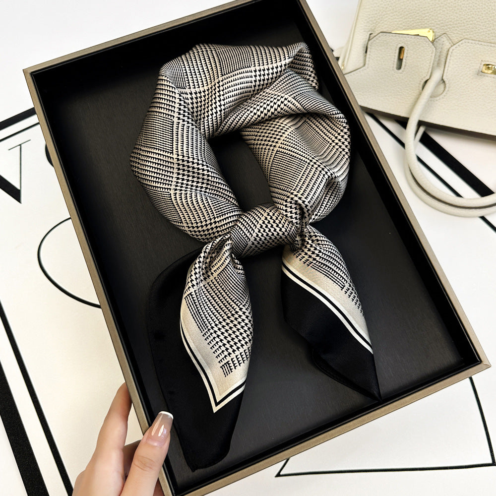 BCHICU Stripes 66cm*66cm 100% Silk Small Square Scarf Small Neckerchief with Suit