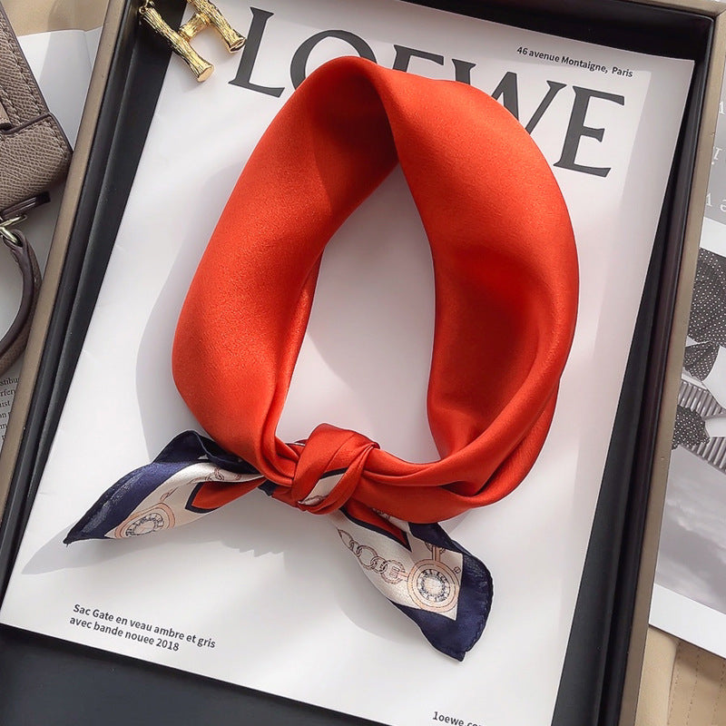 BCHICU Red Color Scheme 50cm*50cm 100% Small Square Silk Scarf Neckerchiefs&Bandana