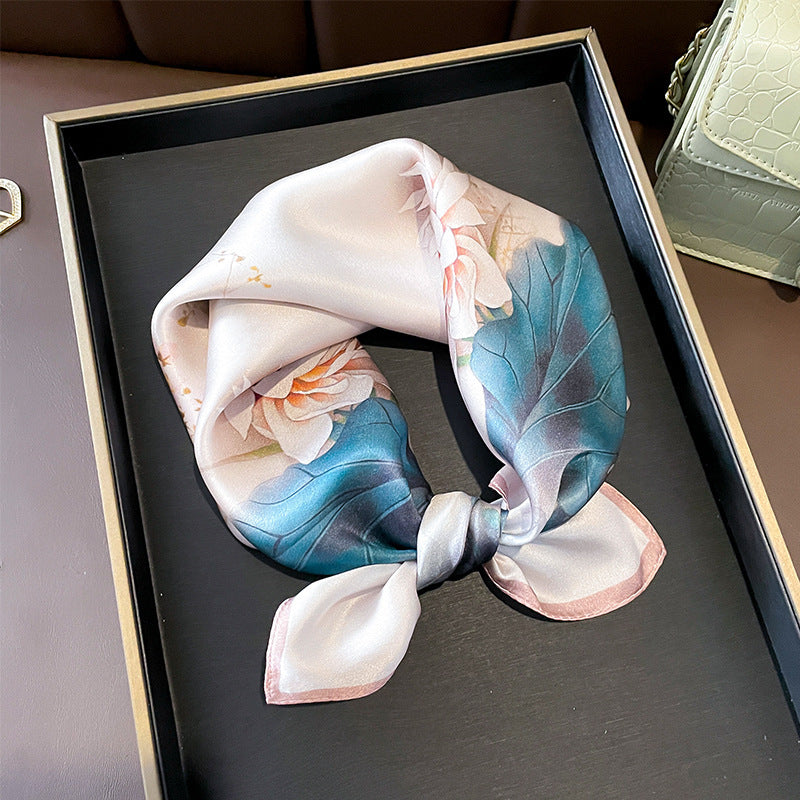 BCHICU Pink And Blue 53cm*53cm 100% Small Square Silk Scarf Neckerchiefs&Bandana