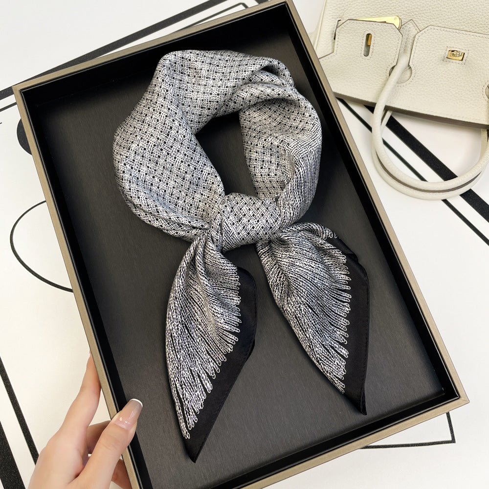 BCHICU Stripes 66cm*66cm 100% Silk Small Square Scarf Small Neckerchief with Suit