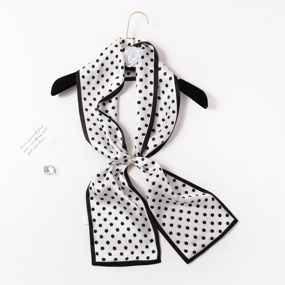 BCHICU PZS04-01# Double Layers 145cm*17cm 100% Small Silk Scarf Neckerchiefs