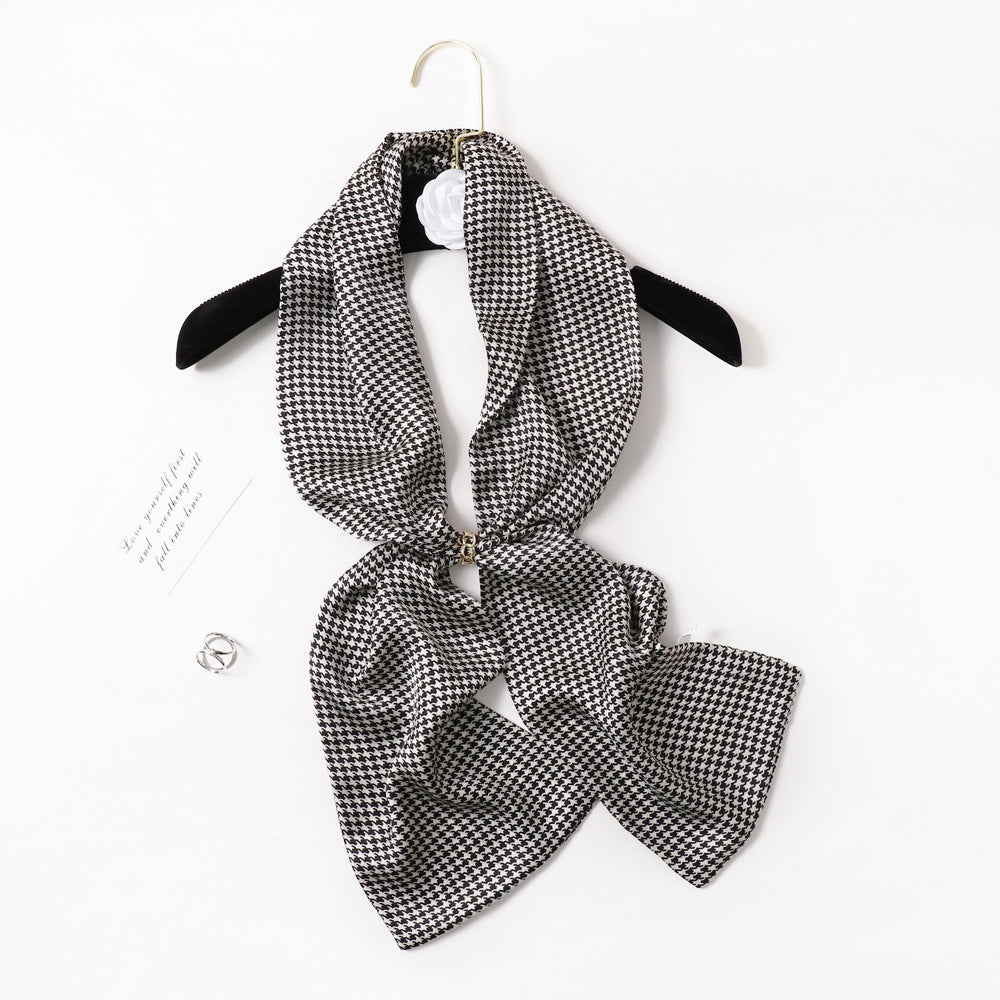 BCHICU PZS04-04# Double Layers 145cm*17cm 100% Small Silk Scarf Neckerchiefs