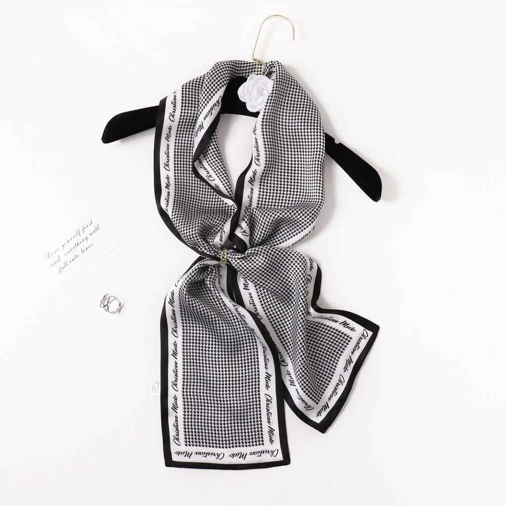 BCHICU PZS04-05# Double Layers 145cm*17cm 100% Small Silk Scarf Neckerchiefs