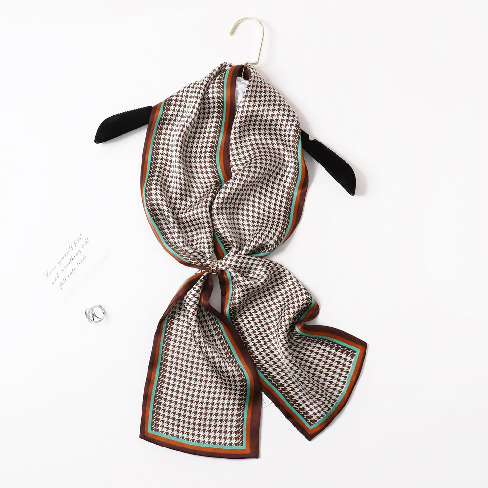 BCHICU PZS06-05# Double Layers 145cm*17cm 100% Small Silk Scarf Neckerchiefs
