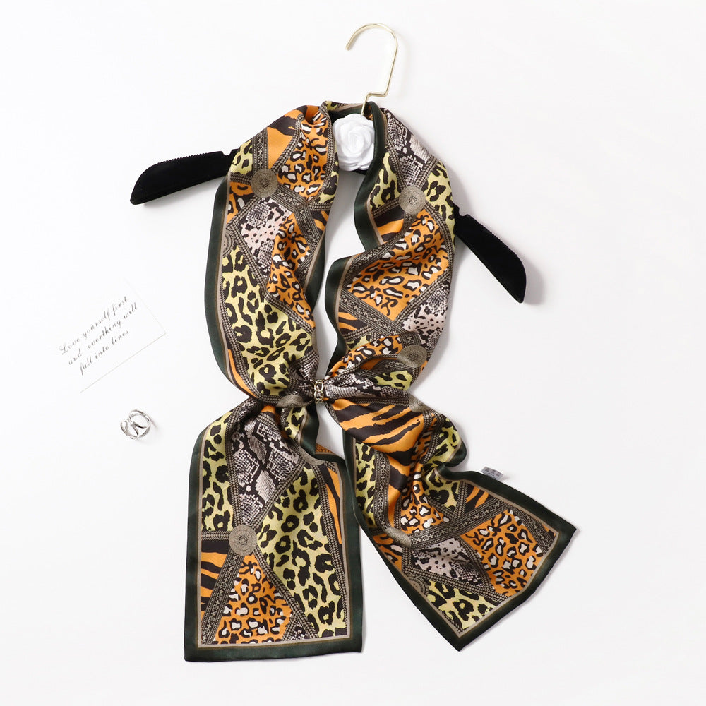 BCHICU PZS07-01# Double Layers 145cm*17cm 100% Small Silk Scarf Neckerchiefs