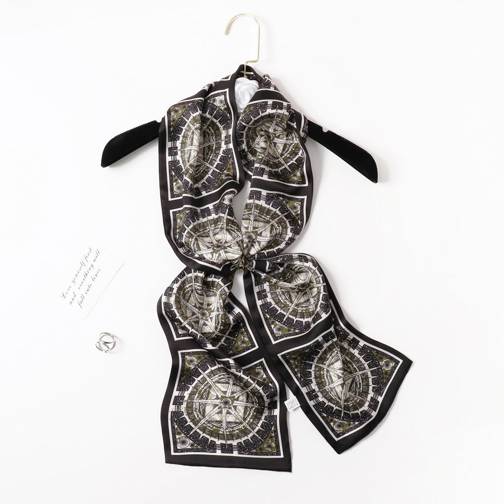 BCHICU PZS09-06# Double Layers 145cm*17cm 100% Small Silk Scarf Neckerchiefs