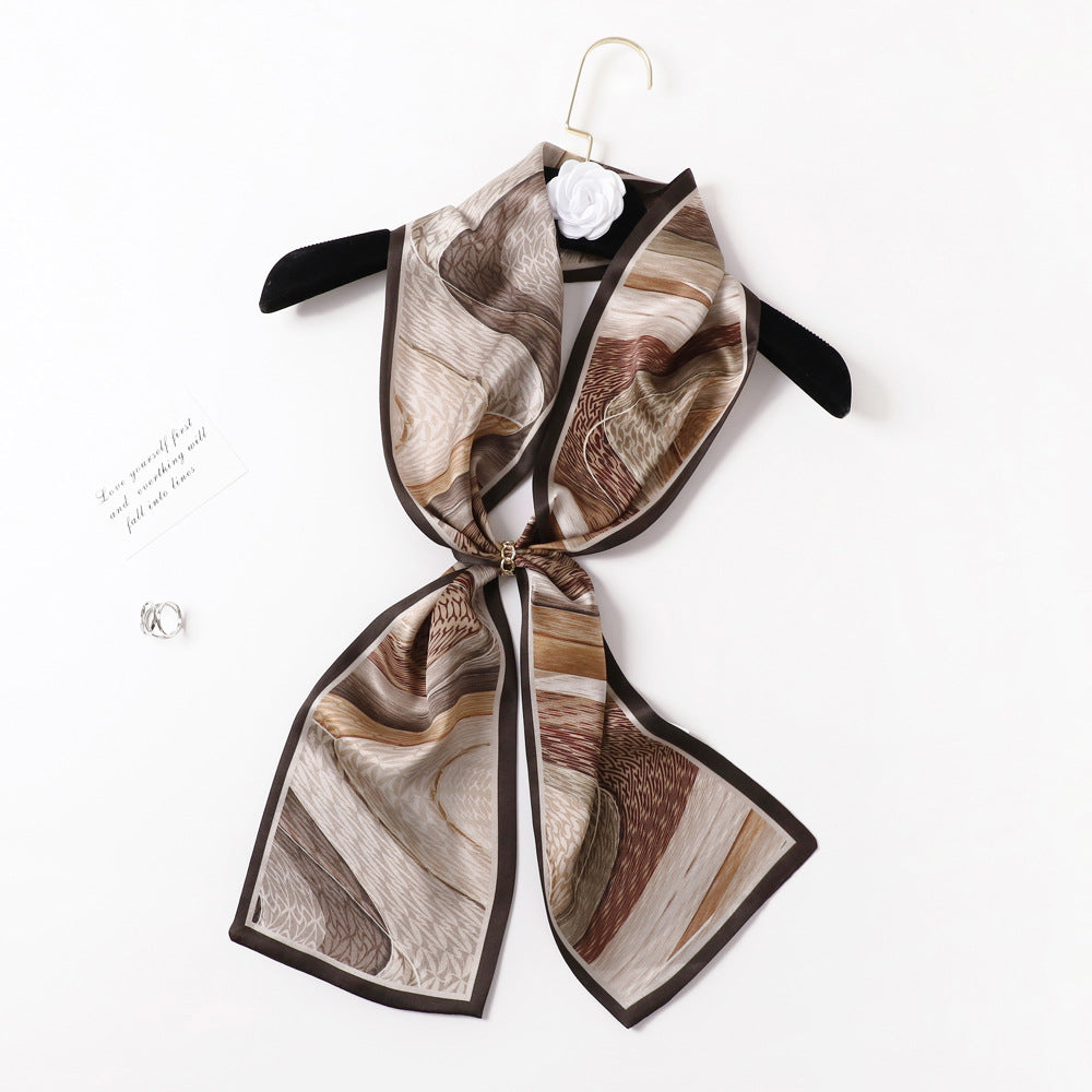 BCHICU PZS09-03# Double Layers 145cm*17cm 100% Small Silk Scarf Neckerchiefs