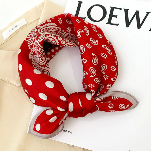 BCHICU Red 100% Small Square Silk Winter Scarf 53cm*53cm Neckerchiefs&Bandana