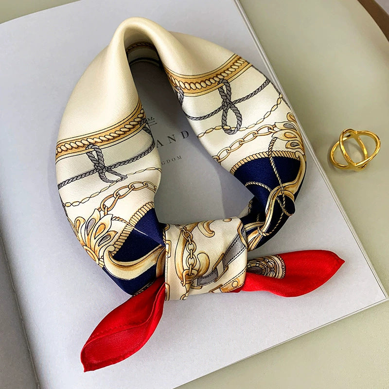 BCHICU Red 100% Small Square Silk Winter Scarf 53cm*53cm Neckerchiefs&Bandana