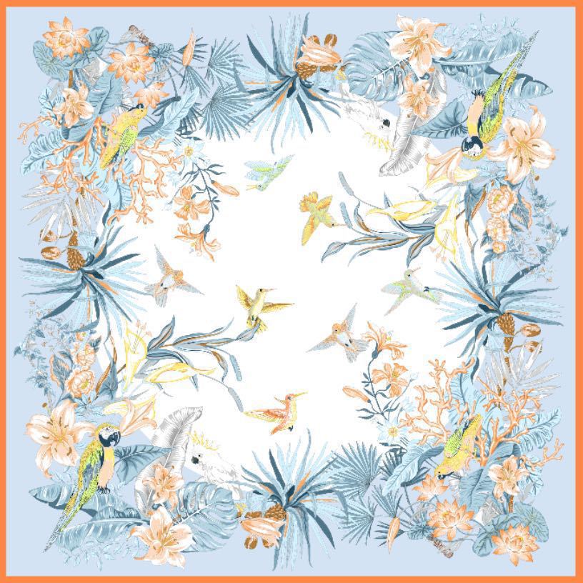 BCHICU Printed Fashion Scarf 15# 53cm*53cm Print 100% Silk Small Square Silk Scarf Neckerchiefs&Bandana&Handkerchief