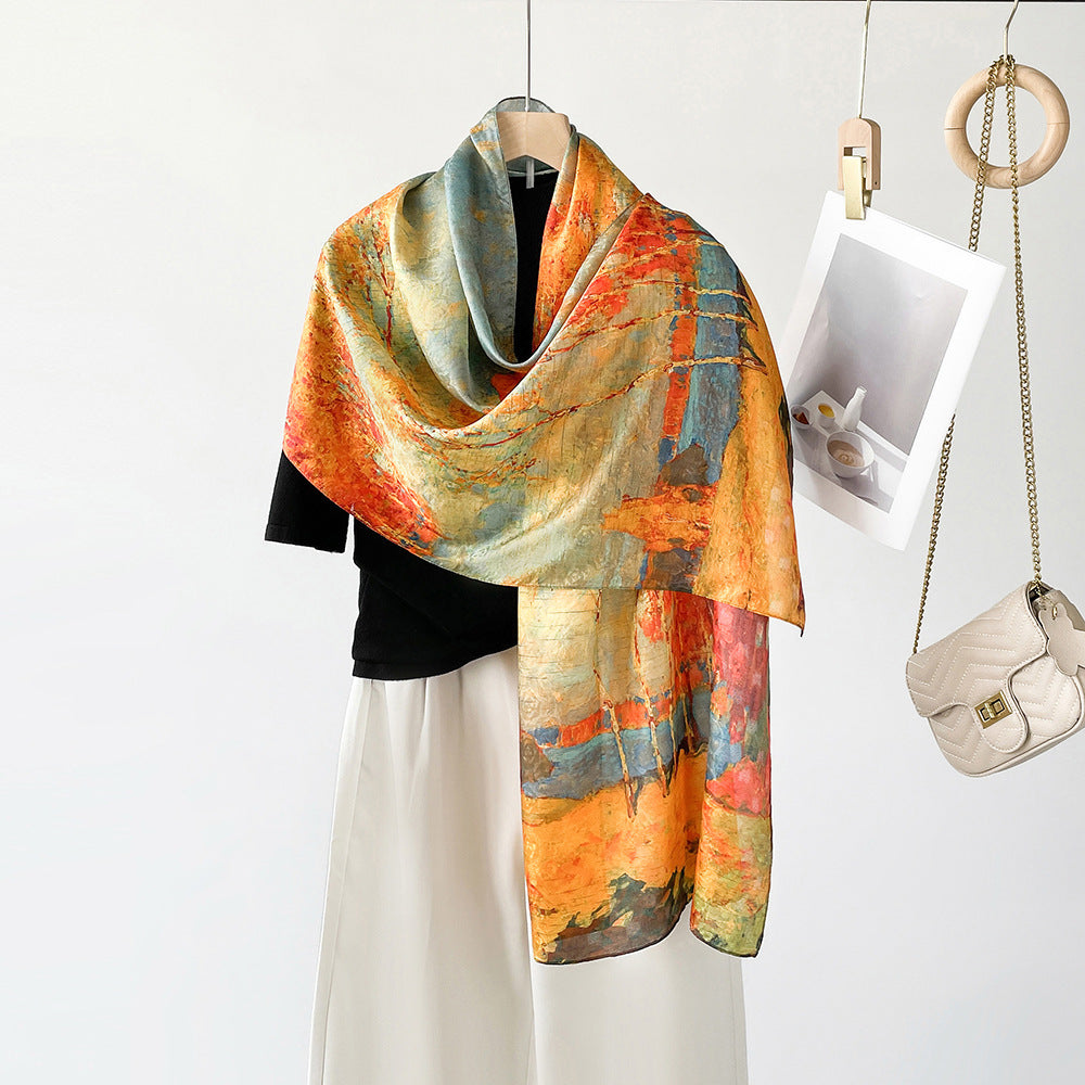 BCHICU ZS25-Birch Forest 55cm*170cm 100% Silk Shawls