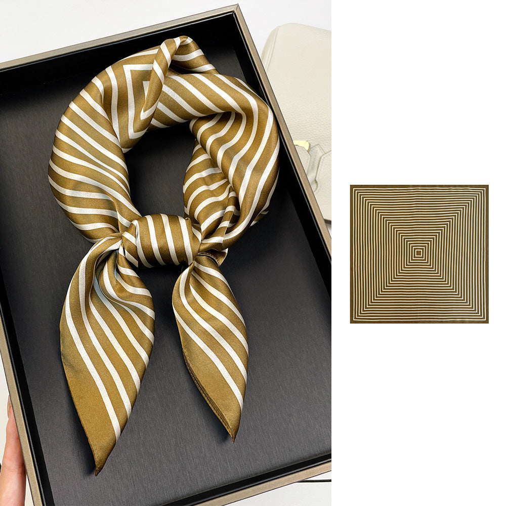 BCHICU Pinstripe 66cm*66cm 100% Silk Small Square Scarf Small Neckerchief with Suit