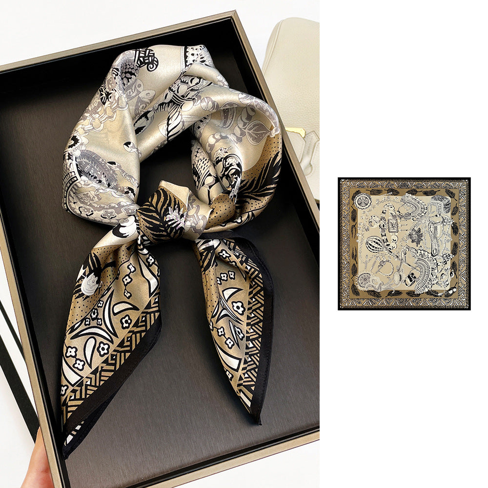 BCHICU Egyptian Scepter 66cm*66cm 100% Silk Small Square Scarf Small Neckerchief with Suit