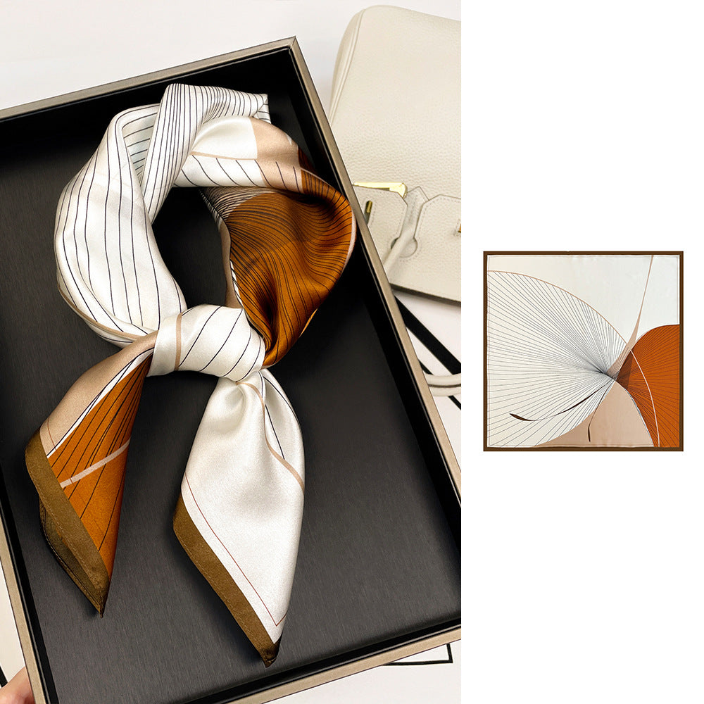 BCHICU ZS7006-02# 66cm*66cm 100% Silk Small Square Scarf Small Neckerchief with Suit