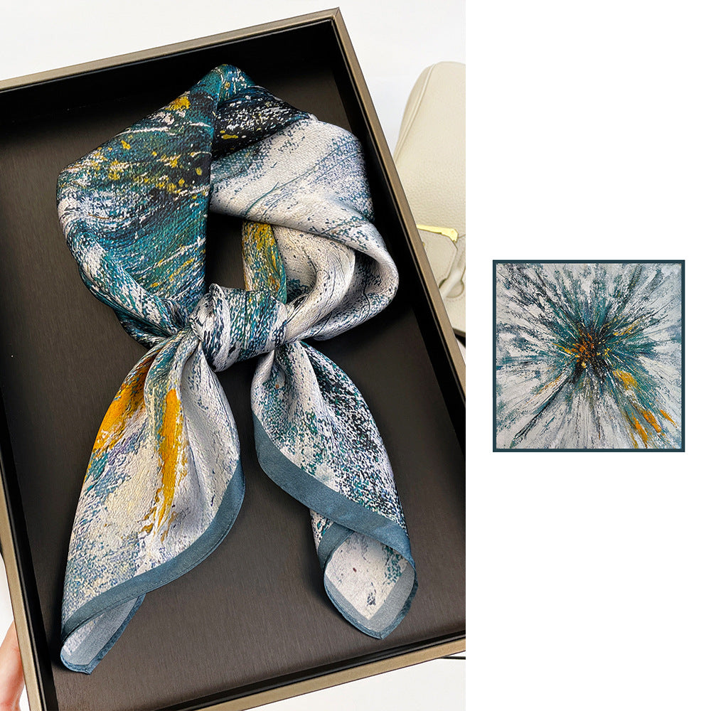 BCHICU ZS7007-04# 66cm*66cm 100% Silk Small Square Scarf Small Neckerchief with Suit
