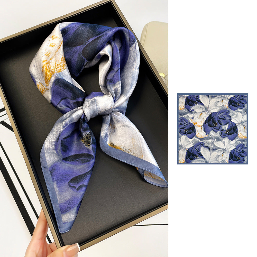 BCHICU ZS7007-03# 66cm*66cm 100% Silk Small Square Scarf Small Neckerchief with Suit