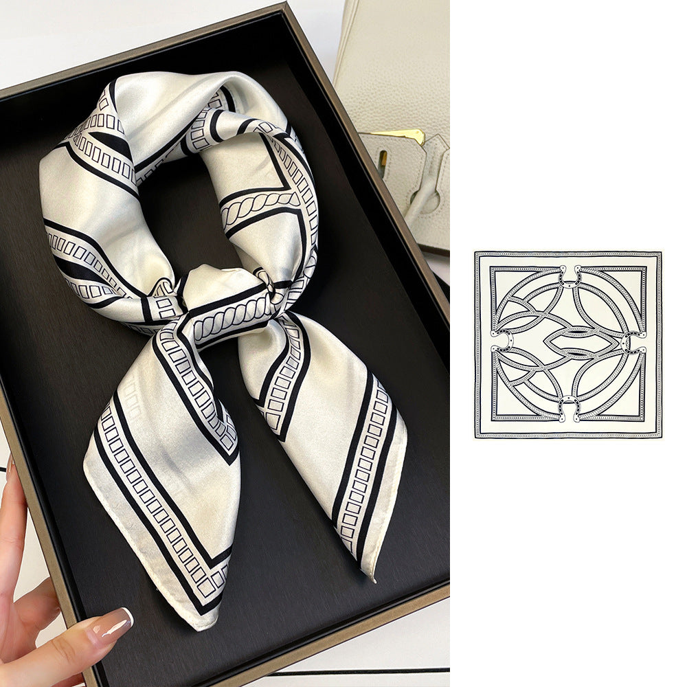 BCHICU ZS7009-01# 66cm*66cm 100% Silk Small Square Scarf Small Neckerchief with Suit