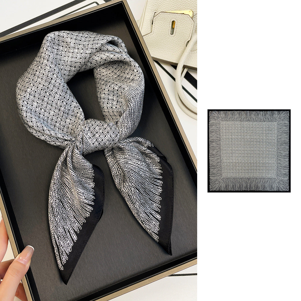 BCHICU Stripes 66cm*66cm 100% Silk Small Square Scarf Small Neckerchief with Suit