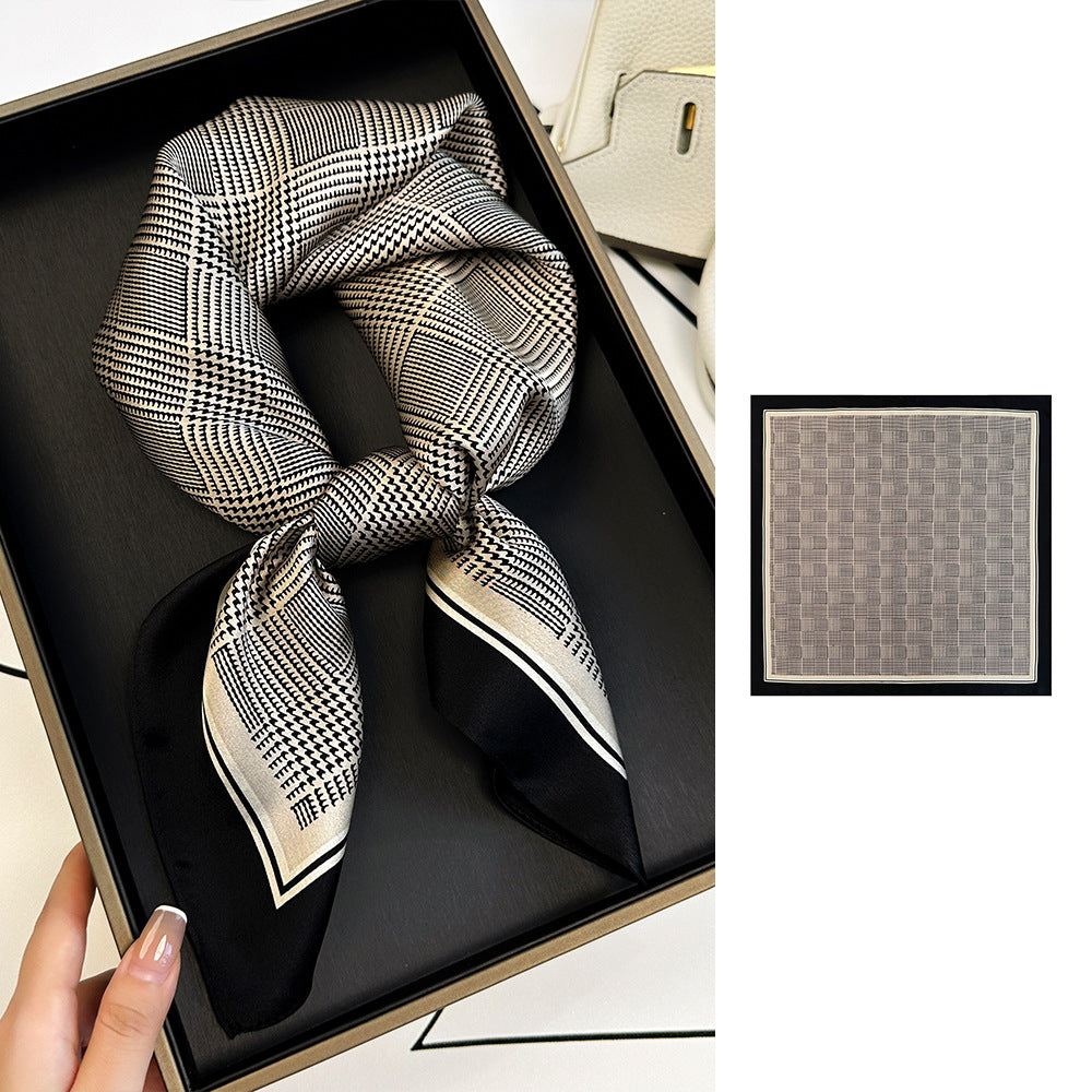 BCHICU Stripes 66cm*66cm 100% Silk Small Square Scarf Small Neckerchief with Suit