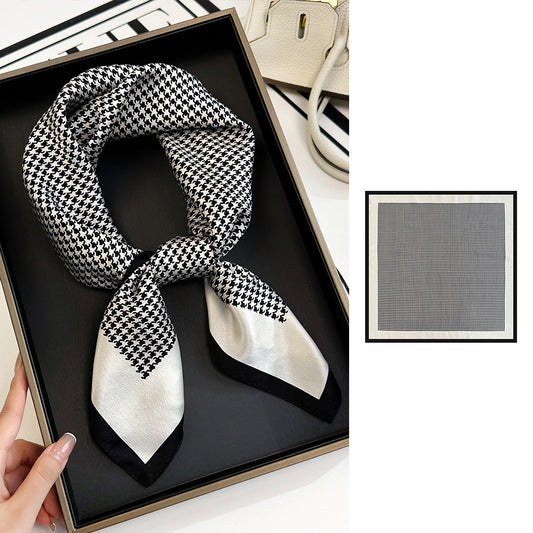 BCHICU Stripes 66cm*66cm 100% Silk Small Square Scarf Small Neckerchief with Suit