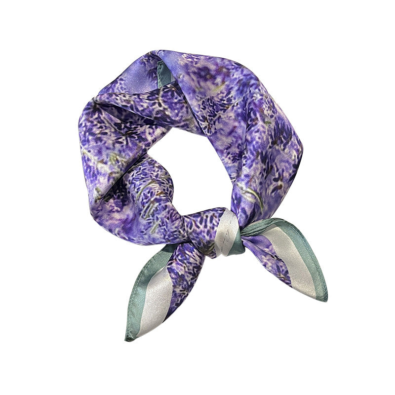 BCHICU Violets 53cm*53cm 100% Small Square Silk Scarf Neckerchiefs&Bandana