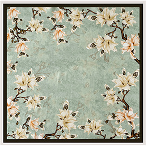 BCHICU Magnolia Flowers 53cm*53cm Print 100% Silk Small Square Silk Scarf Neckerchiefs&Bandana