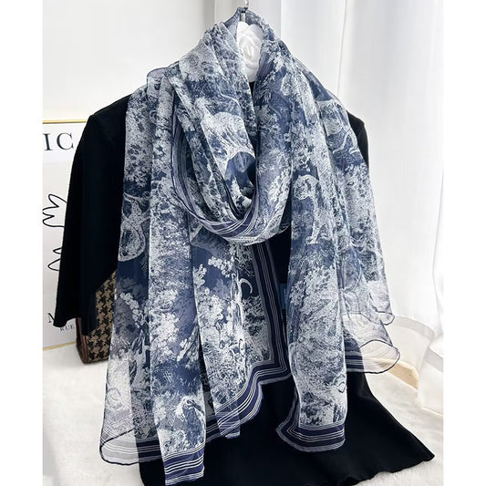 BCHICU #15 85cm*185cm 100% Chiffon Silk Long Shawls&Scarves