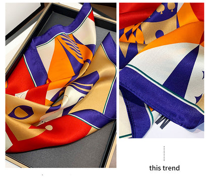 BCHICU Printed Fashion Scarf 50# 53cm*53cm Print 100% Silk Small Square Silk Scarf Neckerchiefs&Bandana&Handkerchief