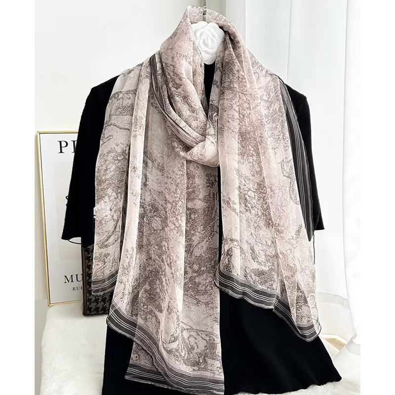 BCHICU #16 85cm*185cm 100% Chiffon Silk Long Shawls&Scarves