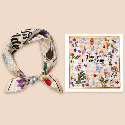 BCHICU 100% Premium Valentine's Day Silk Scarf Small Square Silk 53cm*53cm Neckerchiefs&Bandana