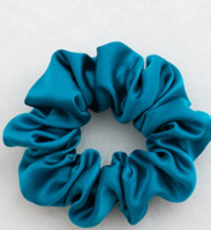 BCHICU Peacock-blue (color) Hand-sewn 16mm Silk Hairband 3.5cm Side Width 100% Mulberry Silk