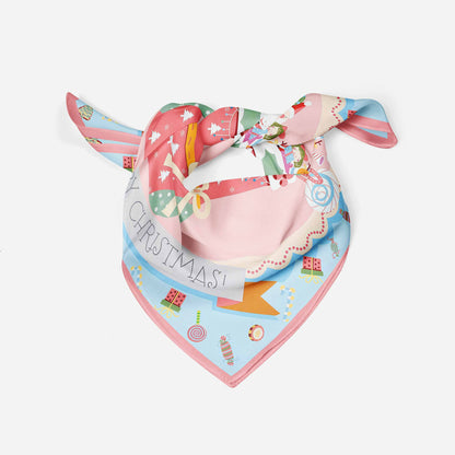 BCHICU Christmas Silk Collection 100% Small Square Silk Winter Scarf 53cm*53cm Neckerchiefs&Bandana
