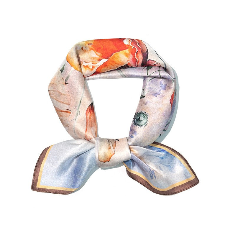 BCHICU Love At First Sight 70cm*70cm 100% Silk Small Square Scarf Fashion Commuting Style