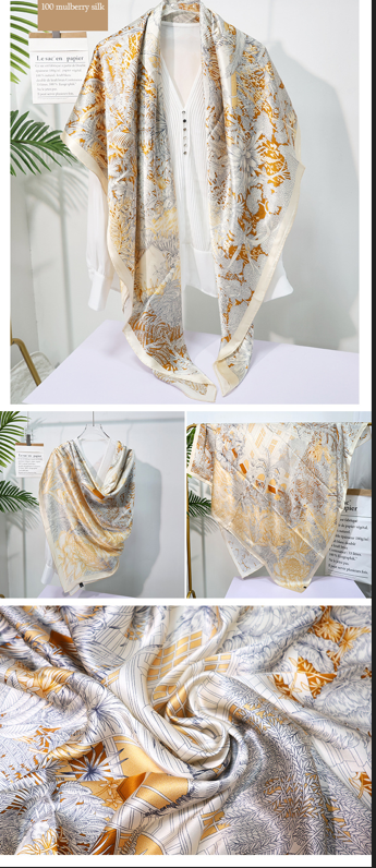 BCHICU Tropical Rainforest 135cm*135cm A Large Square 100% Silk Scarves