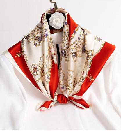 BCHICU Sparkle Red 65cm*65cm 100% Silk Small Square Scarf Small Neckerchief with Suit